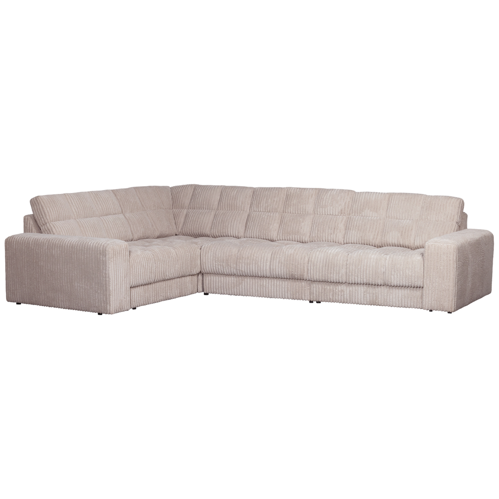 SECOND DATE CORNER SOFA LEFT RIB FABRIC NATURAL