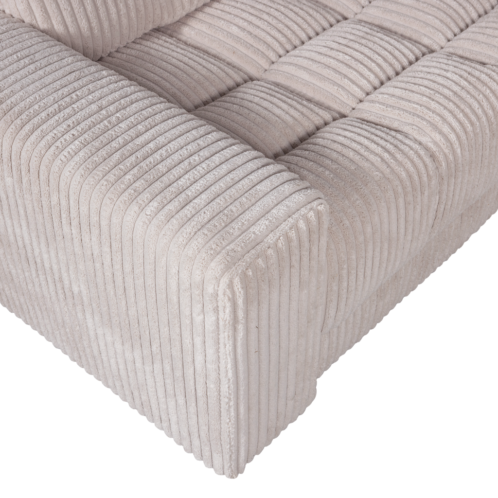 SECOND DATE CORNER SOFA LEFT RIB FABRIC NATURAL