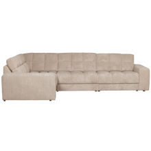 Cargar imagen en el visor de la galería, SECOND DATE CORNER SOFA LEFT RIB FABRIC TRAVERTIN