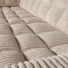 Cargar imagen en el visor de la galería, SECOND DATE CORNER SOFA LEFT RIB FABRIC TRAVERTIN