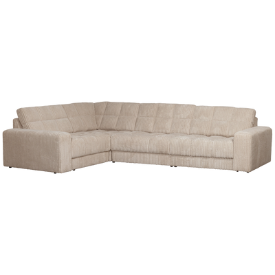 SECOND DATE CORNER SOFA LEFT RIB FABRIC TRAVERTIN