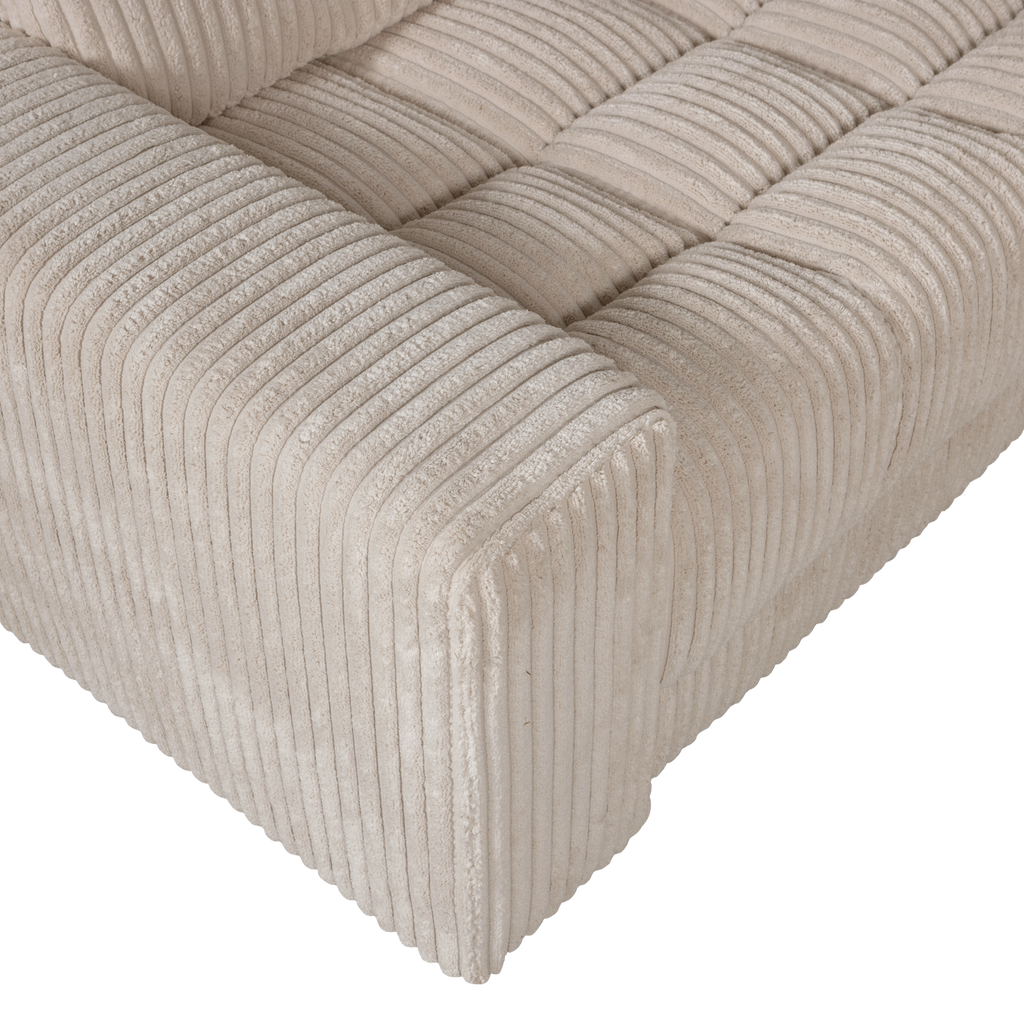 SECOND DATE CORNER SOFA LEFT RIB FABRIC TRAVERTIN