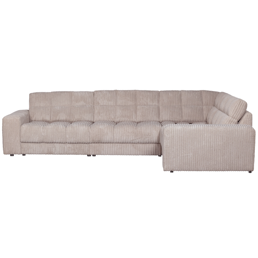 SECOND DATE CORNER SOFA RIGHT RIB FABRIC NATURAL