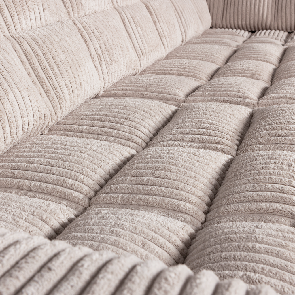 SECOND DATE CORNER SOFA RIGHT RIB FABRIC NATURAL
