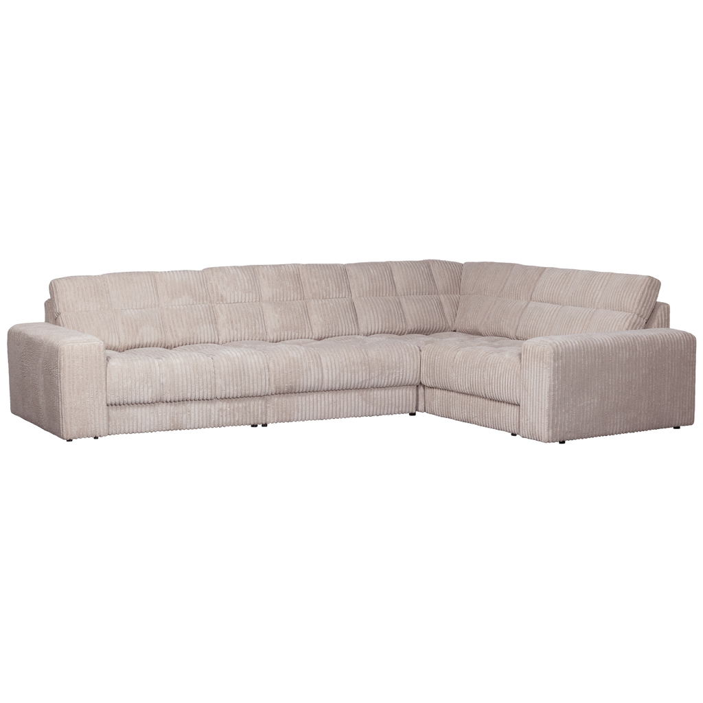 SECOND DATE CORNER SOFA RIGHT RIB FABRIC NATURAL