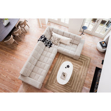 Laden Sie das Bild in den Galerie-Viewer, SECOND DATE CORNER SOFA RIGHT RIB FABRIC NATURAL