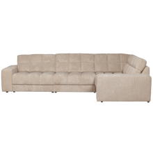 Laden Sie das Bild in den Galerie-Viewer, SECOND DATE CORNER SOFA RIGHT RIB FABRIC TRAVERTIN