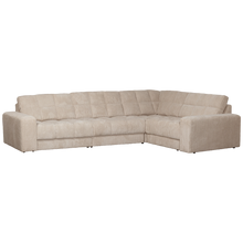 Laden Sie das Bild in den Galerie-Viewer, SECOND DATE CORNER SOFA RIGHT RIB FABRIC TRAVERTIN