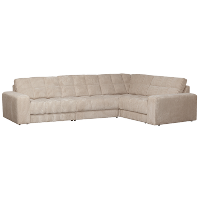 SECOND DATE CORNER SOFA RIGHT RIB FABRIC TRAVERTIN