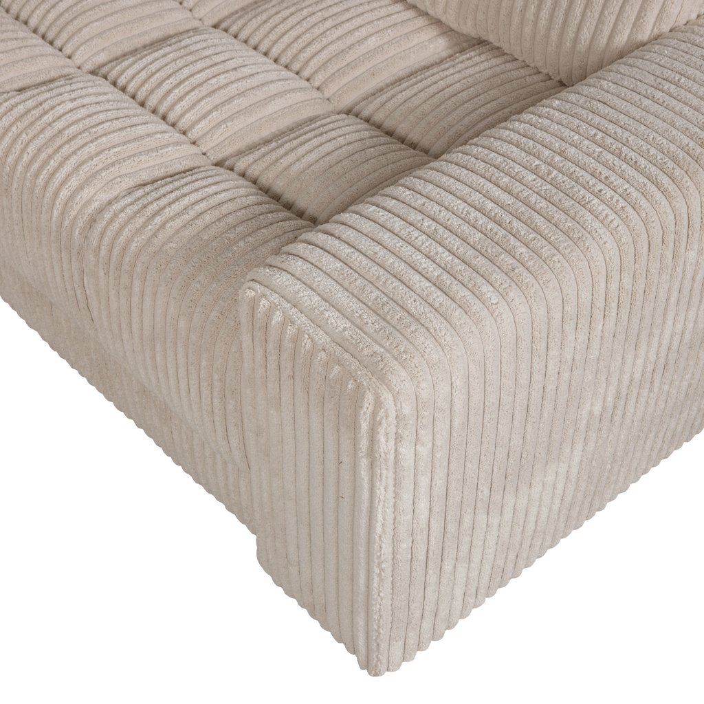 SECOND DATE CORNER SOFA RIGHT RIB FABRIC TRAVERTIN