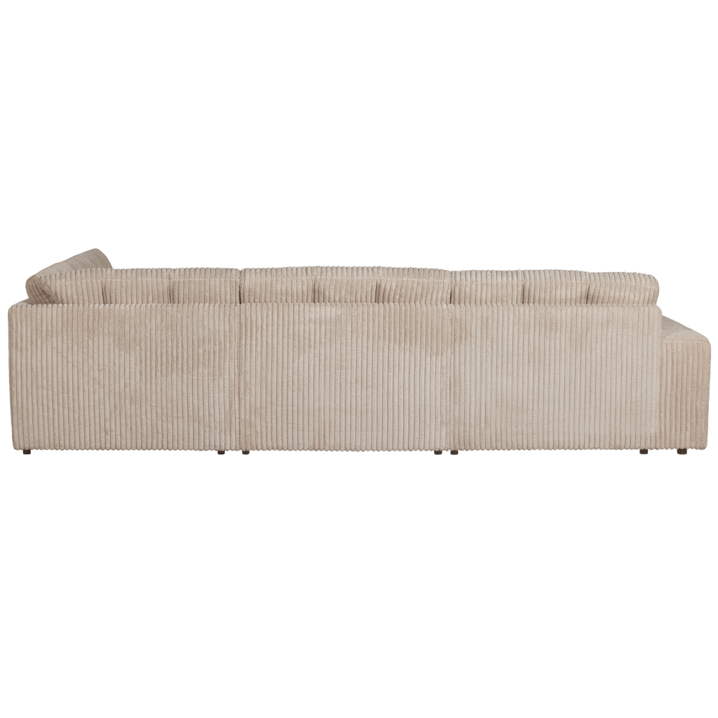 SECOND DATE CORNER SOFA RIGHT RIB FABRIC TRAVERTIN