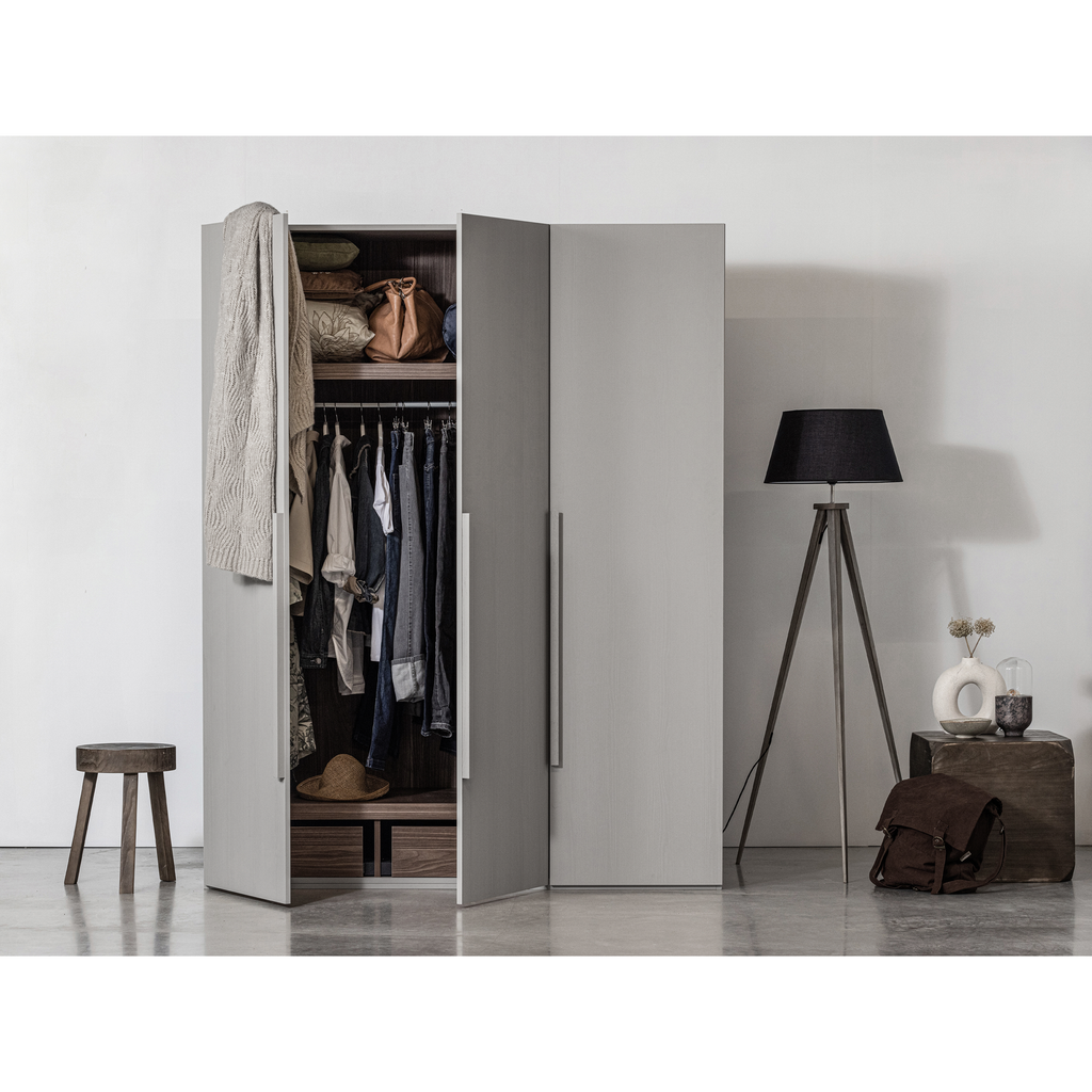 RENS 3-DOORS WARDROBE LONG HANDLE WALNUT/PEBBLE GREY [fsc]