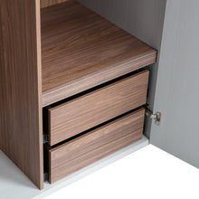 Laden Sie das Bild in den Galerie-Viewer, RENS 2-DOORS WARDROBE LONG HANDLE WALNUT/PEBBLE GREY [fsc]