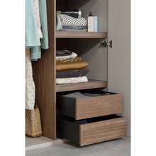 Laden Sie das Bild in den Galerie-Viewer, RENS 2-DOORS WARDROBE LONG HANDLE WALNUT/PEBBLE GREY [fsc]