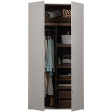Laden Sie das Bild in den Galerie-Viewer, RENS 2-DOORS WARDROBE LONG HANDLE WALNUT/PEBBLE GREY [fsc]