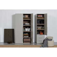 Load image into Gallery viewer, RENS 1-DOOR WARDROBE LONG HANDLE WALNUT/PEBBLE GREY [fsc]