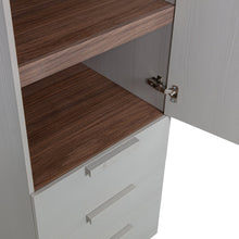 Load image into Gallery viewer, RENS 1-DOOR WARDROBE LONG HANDLE WALNUT/PEBBLE GREY [fsc]