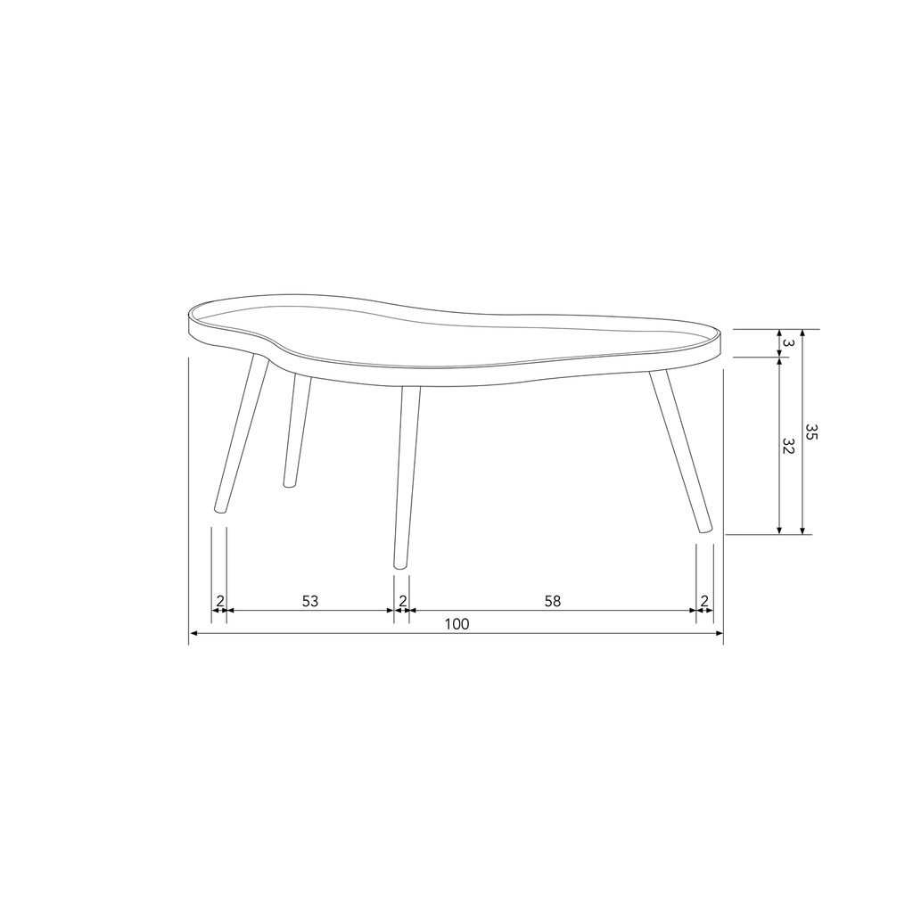 MAE SIDE TABLE ORGANIC OBLONG WOOD ALPACA