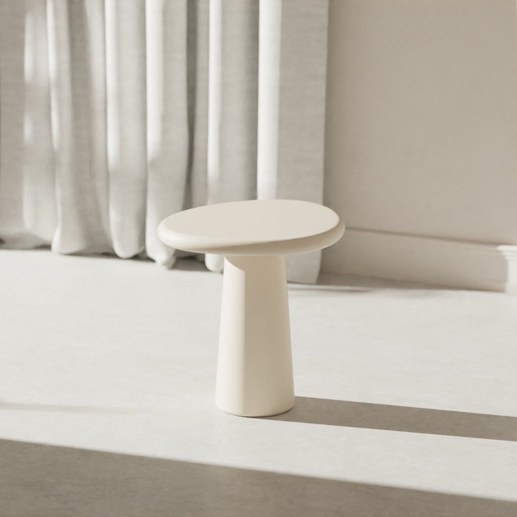 Coffee table Juno W52 D44 H47 - concrete look organic - Latte StoneSkin