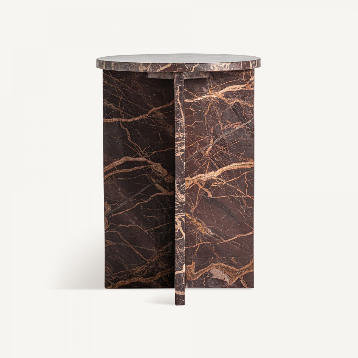 Brown marble side table