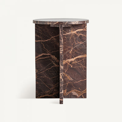 Brown marble side table