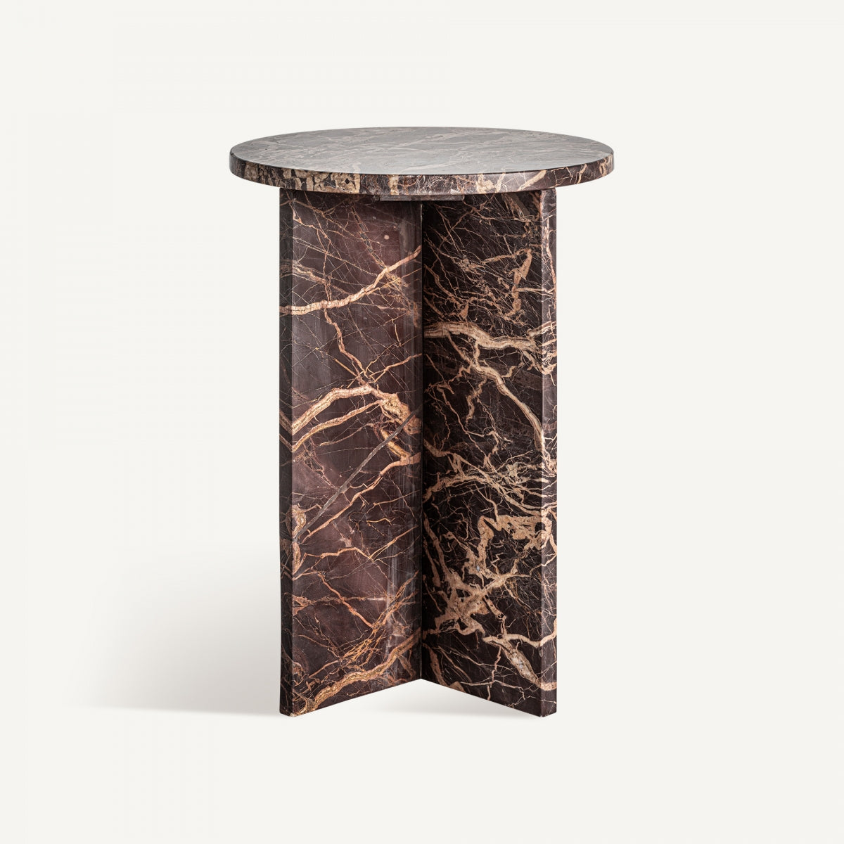 Brown marble side table