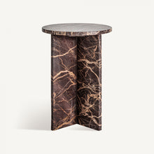 Load image into Gallery viewer, Brown marble side table