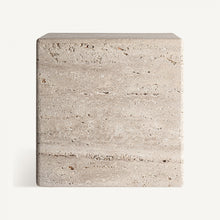 Load image into Gallery viewer, Square travertine side table
