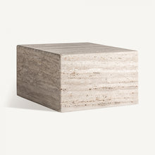 Load image into Gallery viewer, Square travertine coffee table