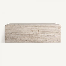 Load image into Gallery viewer, Square travertine coffee table