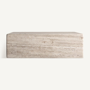 Square travertine coffee table