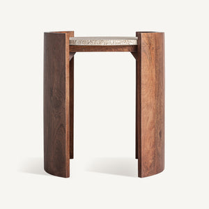 Travertine Side Table