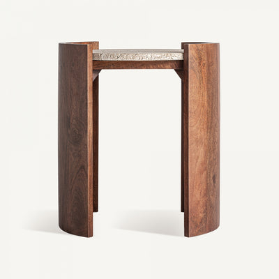 Travertine Side Table