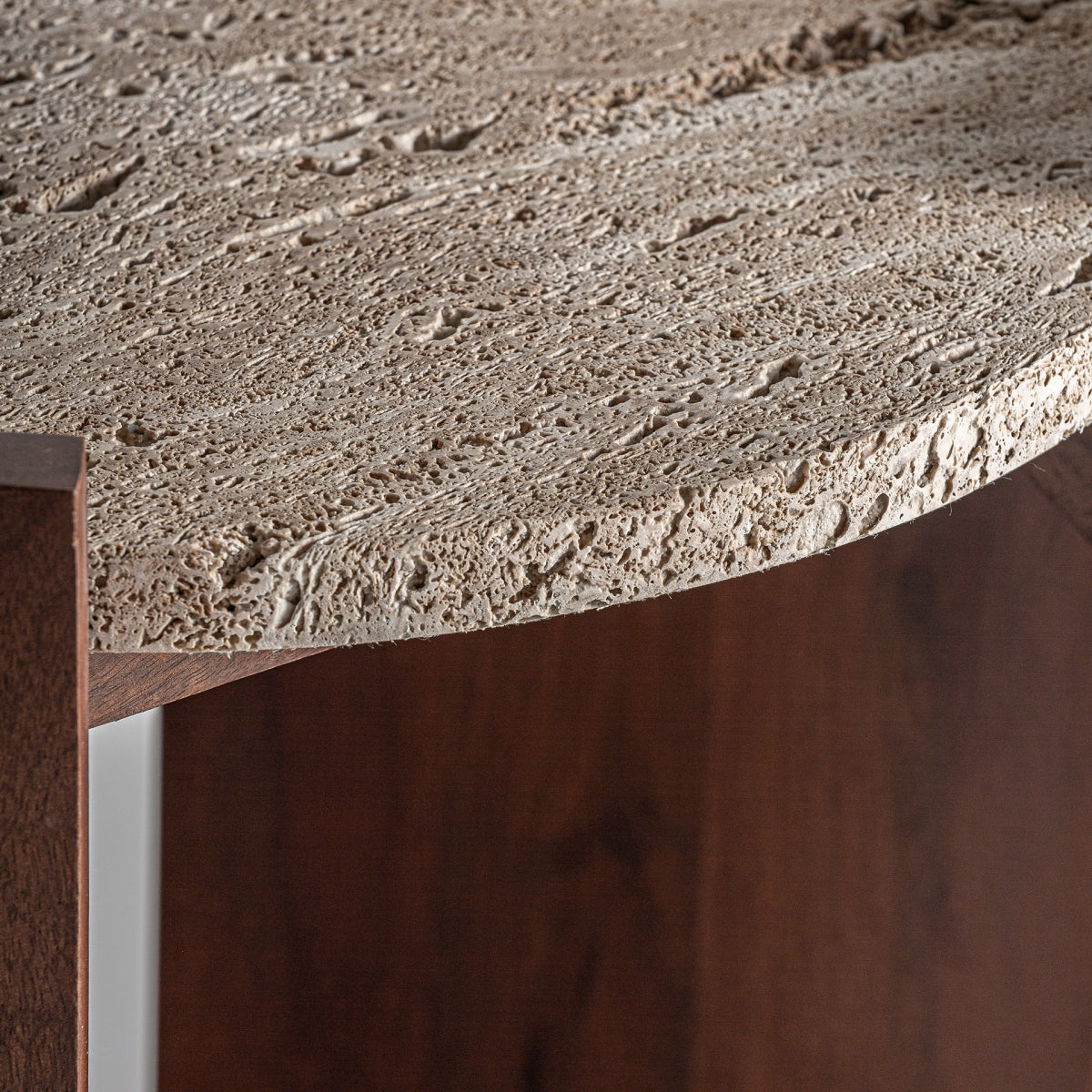 Travertine Side Table
