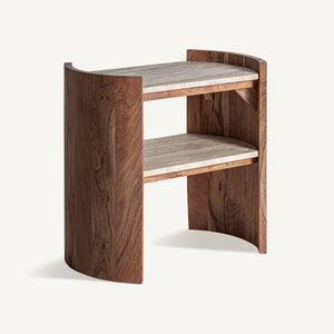 Travertine Side Table