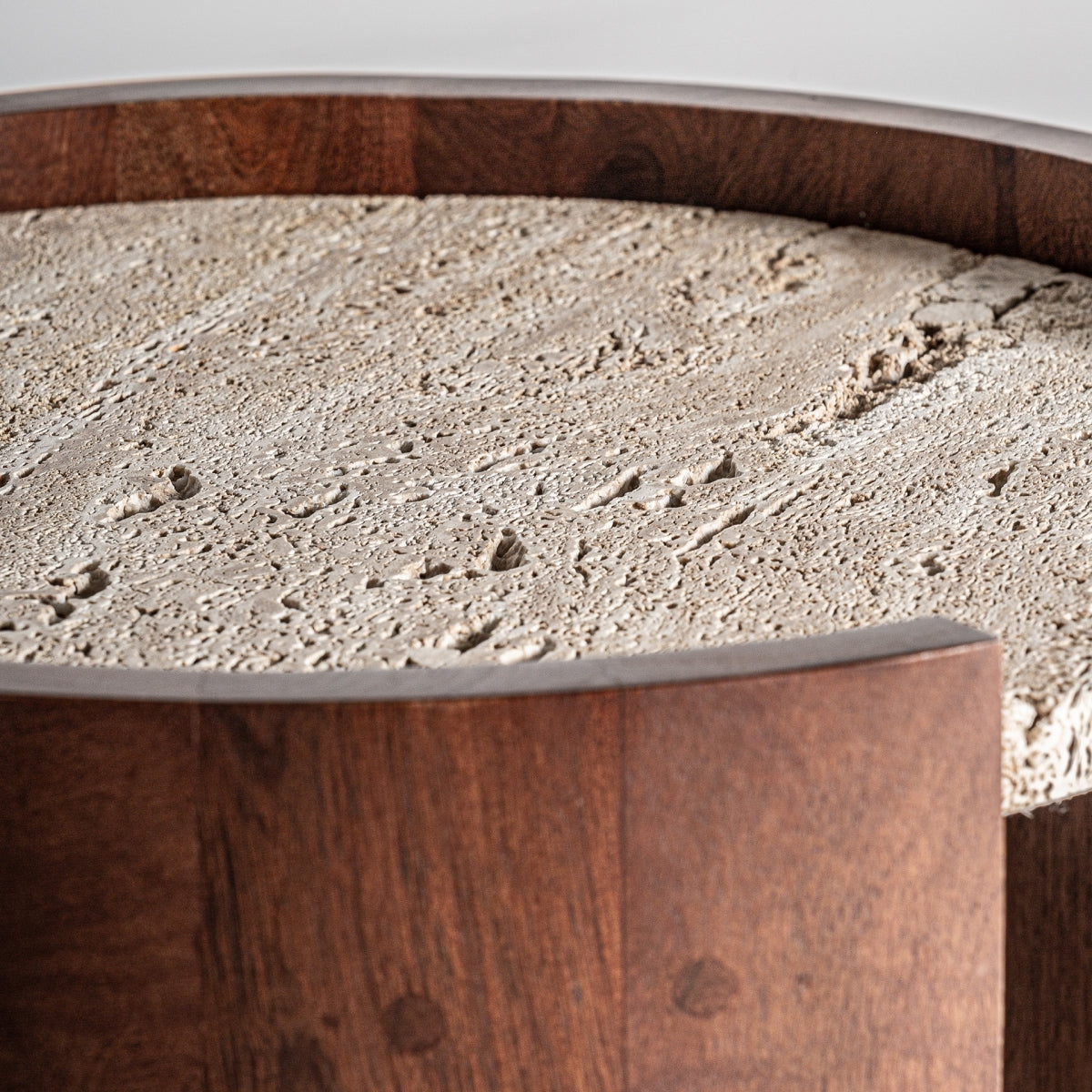 Travertine Side Table