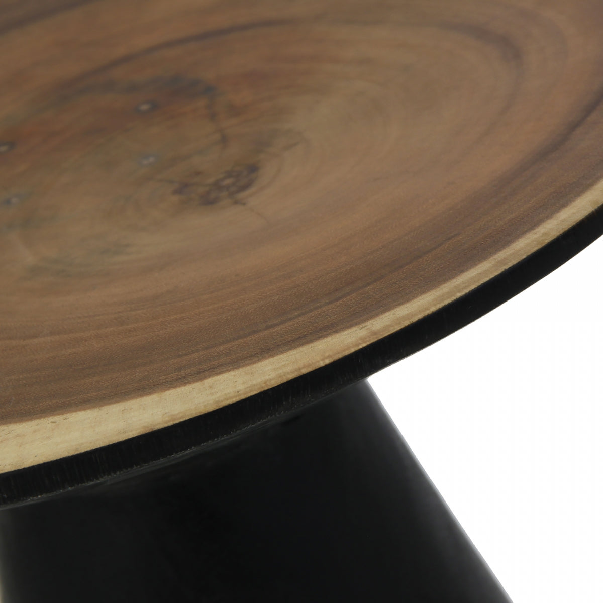 Suar wood black side table