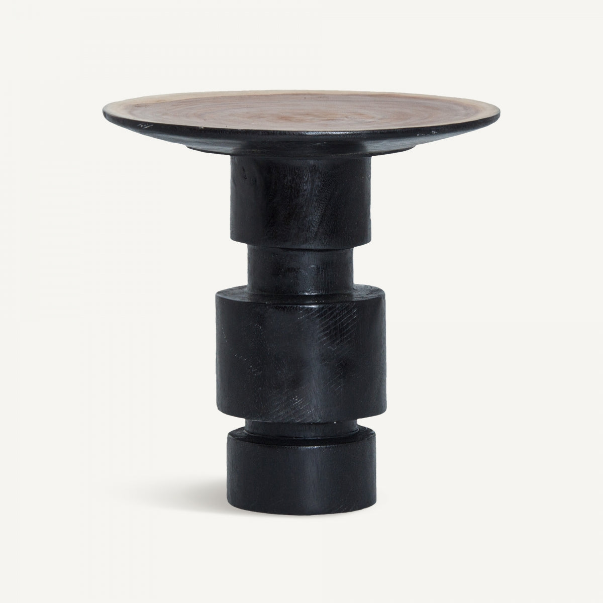 Suar wood black side table