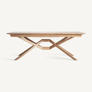 Ash wood extendable dining table
