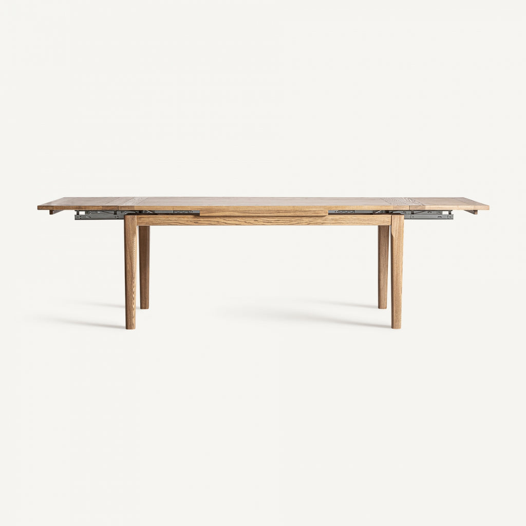 Ash wood extendable dining table