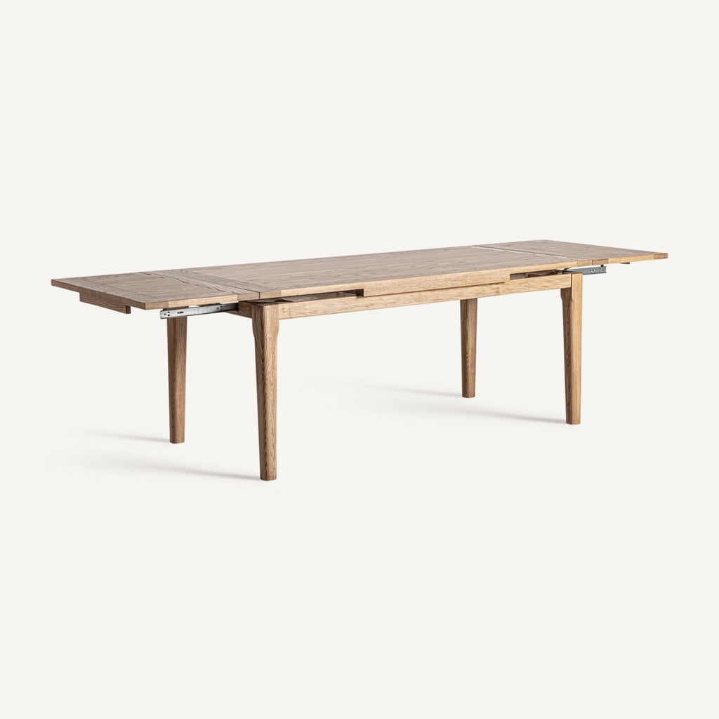 Ash wood extendable dining table