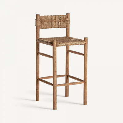 Teak and seagrass bar stool