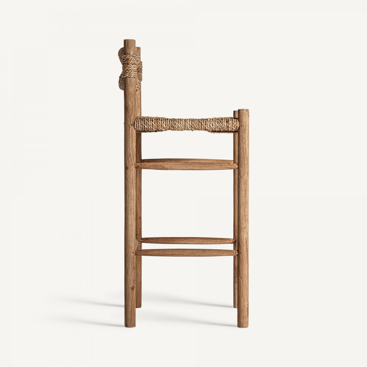 Teak and seagrass bar stool