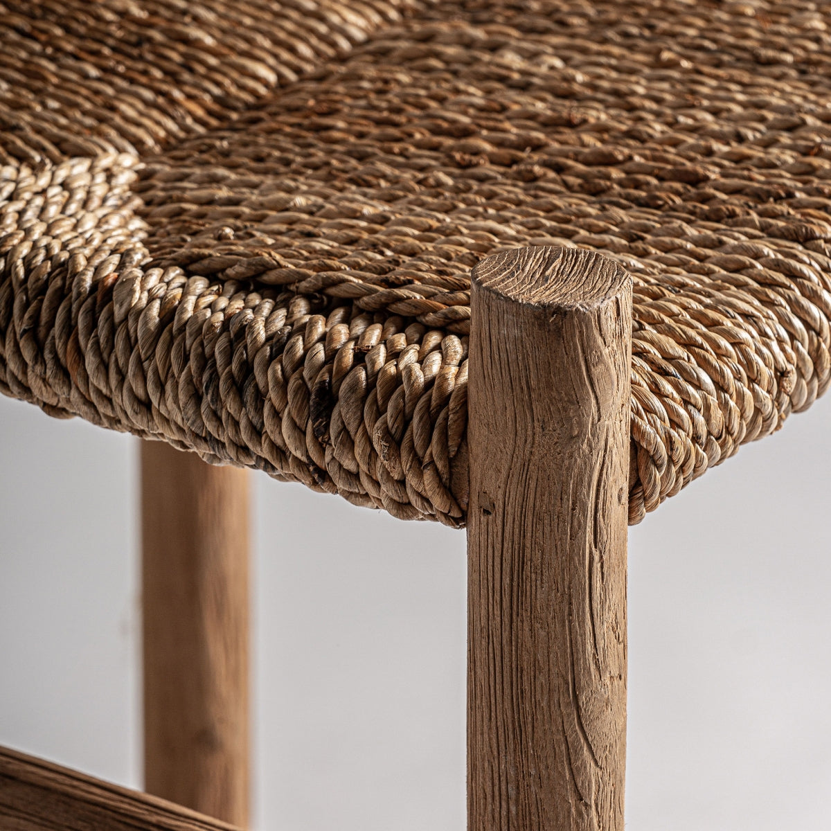 Teak and seagrass bar stool