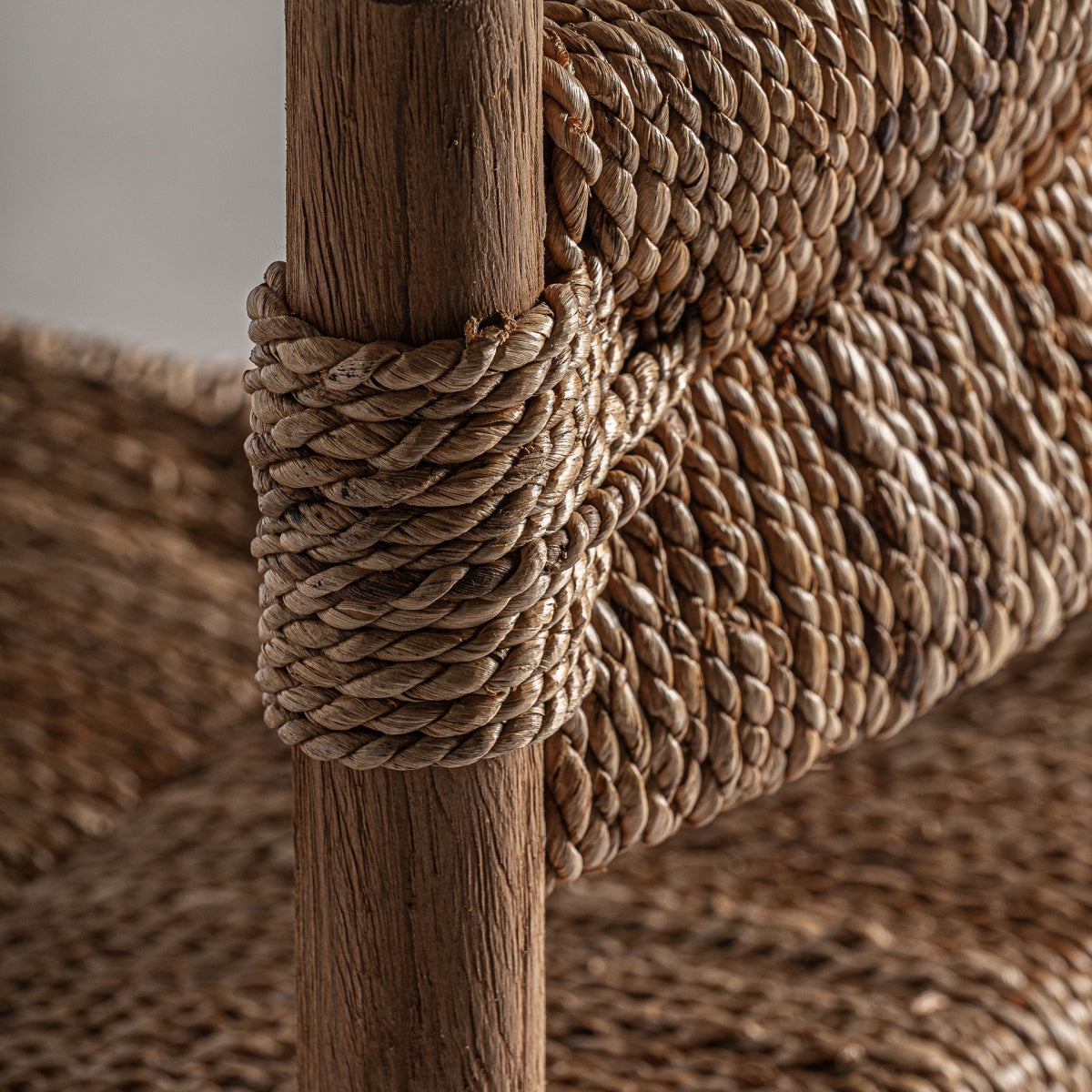 Teak and seagrass bar stool