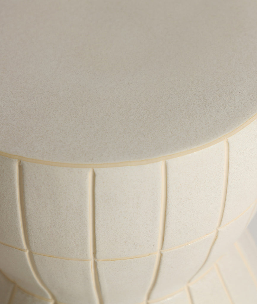 Ceramic Beige Side Table