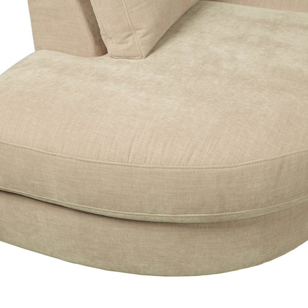 FAMILY 1-SEATER ELEMENT ROUND CORNER LEFT SAND