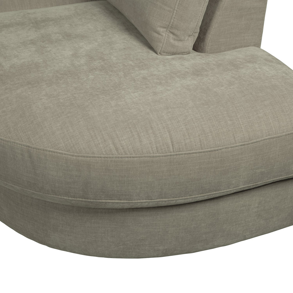 FAMILY 1-SEATER ELEMENT ROUND CORNER RIGHT WARMGREY