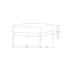 Cargar imagen en el visor de la galería, COUPLE POUF 100CM LIGHT GREY