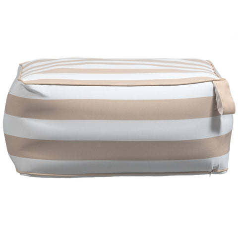 Sit on air inflatable pouf striped sand/white